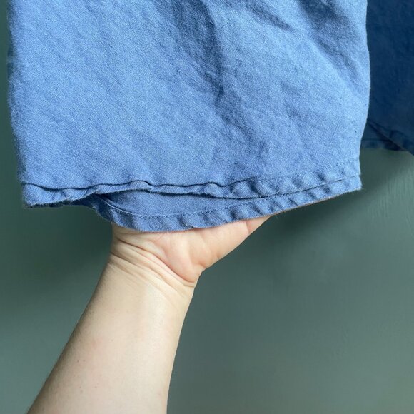 Women's Flax 100% Linen Strappy Top Size M Blue EUC - Picture 8 of 9
